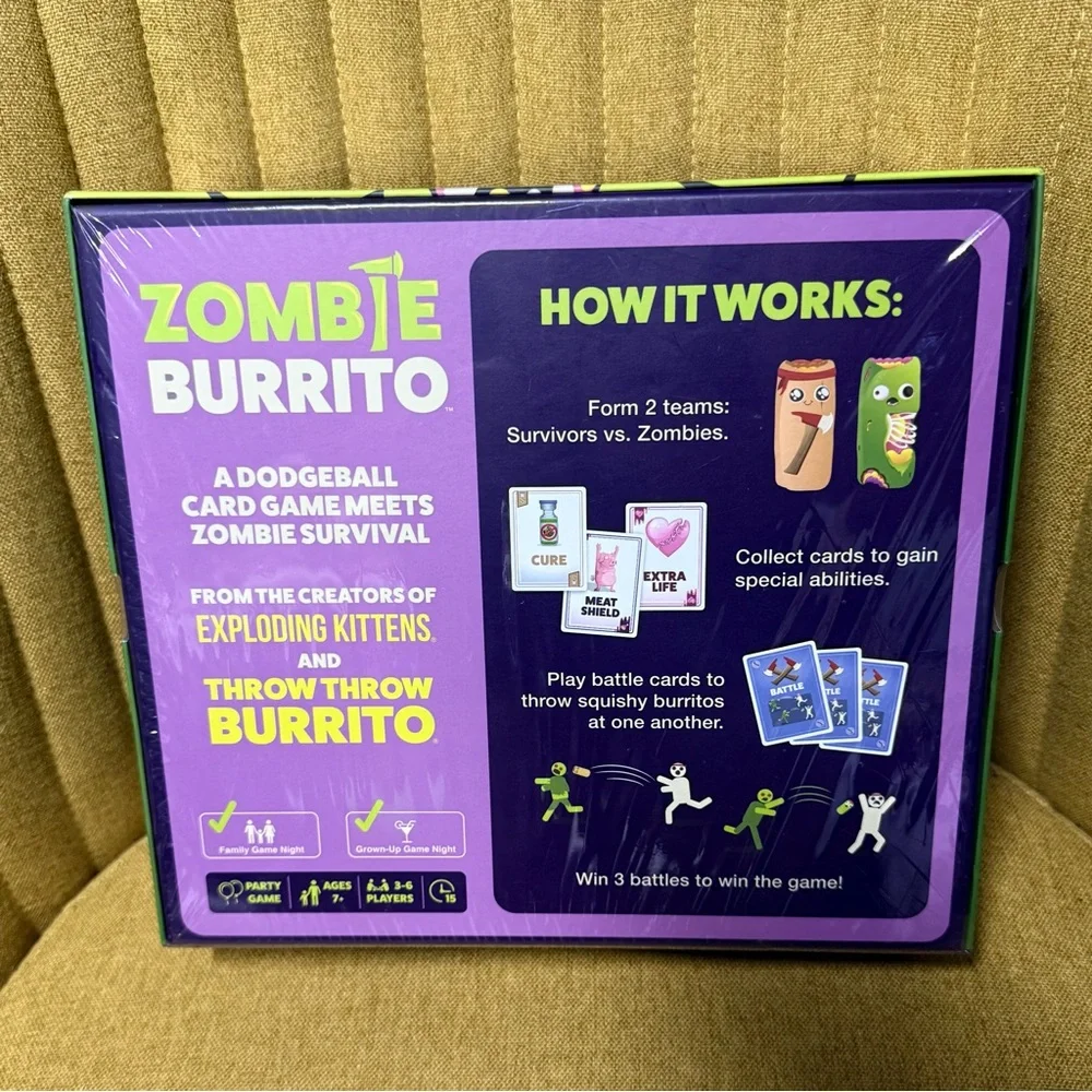 Zombie Burrito Card Game - Green and Pink